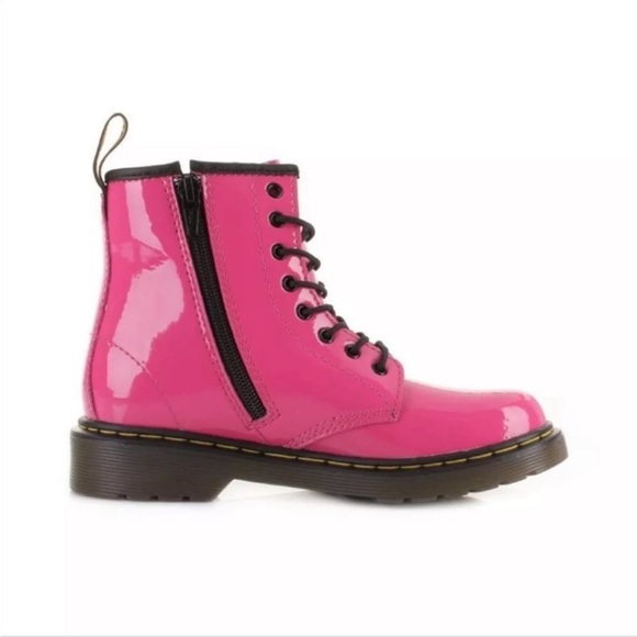 Doc Martens Delaney Pink Patent Leather Boots US 1 ( Little Girl) EU32 - Picture 2 of 9